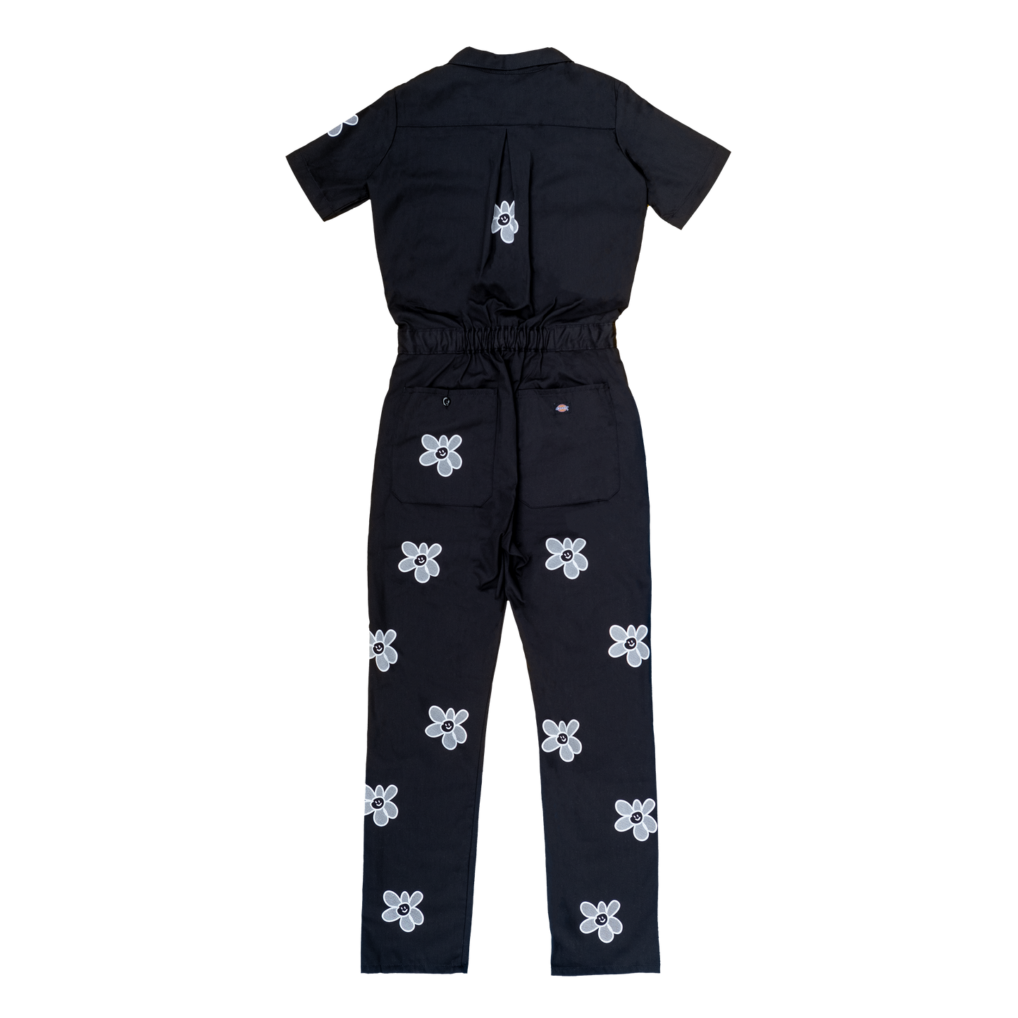 Smiley Flower Coveralls - Black