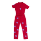 Smiley Flower Coveralls - Red