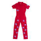 Smiley Flower Coveralls - Red