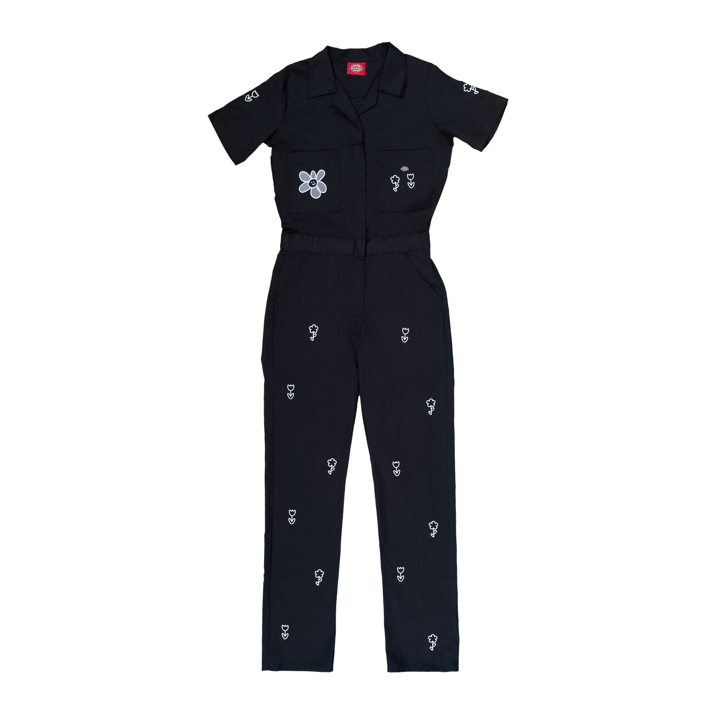 Tiny Flower Coveralls - Black