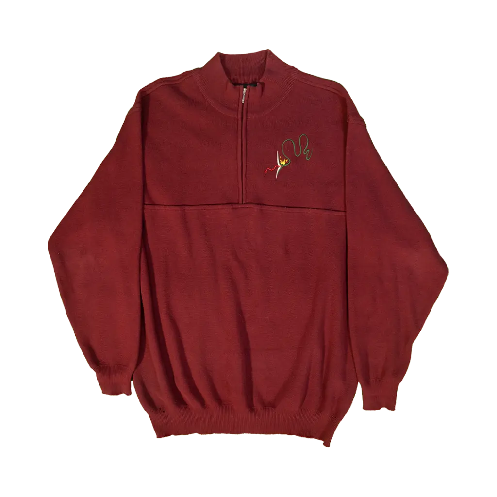 Quartered Zip - Red