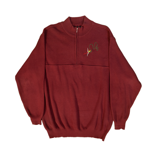 Quartered Zip - Red